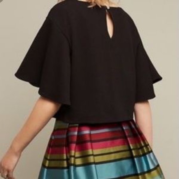 Anthropologie Eri + Ali Black Cropped Viv Top - Picture 3 of 8